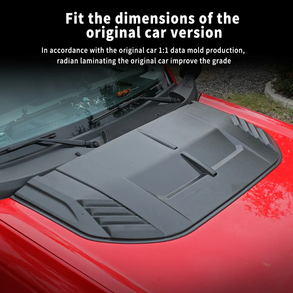 Racer Black Automotive Hood Scoops for bronco Front Decorative Air Vents with Aero Dynamic Air Flow Exterior Intake Cover