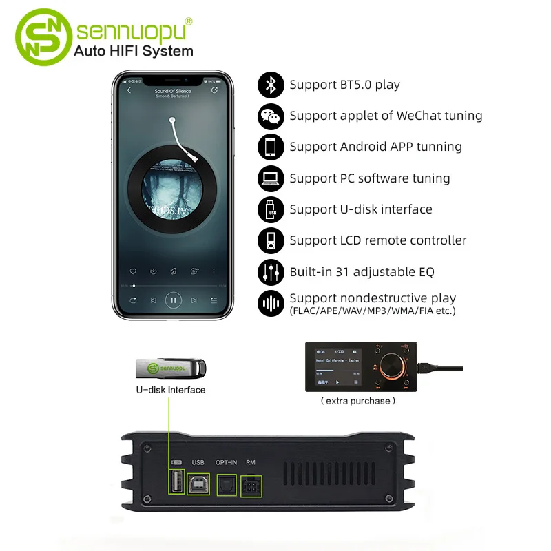 Sennuopu X10A car dsp processor audio amp power 24v car amplifier 4 channel