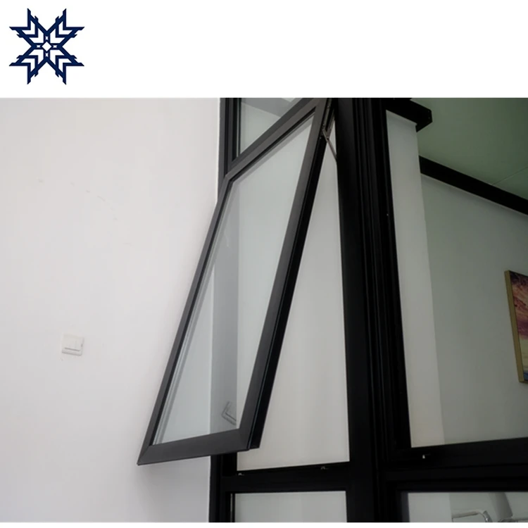 Modern Thermal Insulation Impact Resistant Black Frame Triple Glazed Windows