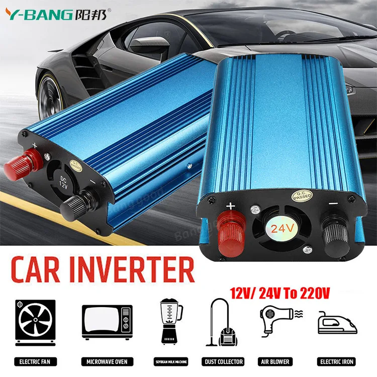 Home Use Mini Car Power Inverter 500W/1000W/1500W/2000W 12V 24V Dc to Ac 110V 220V With usb ports LCD display