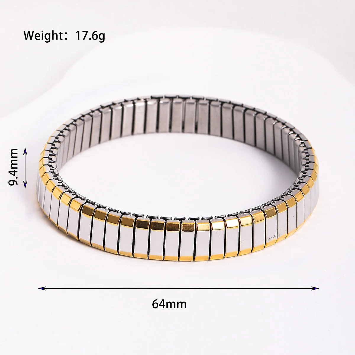 2024 Fashion Jewelry Stainless Steel Elastic Bracelet Flexible Wide Stretch Wristband Bangle Bracelets