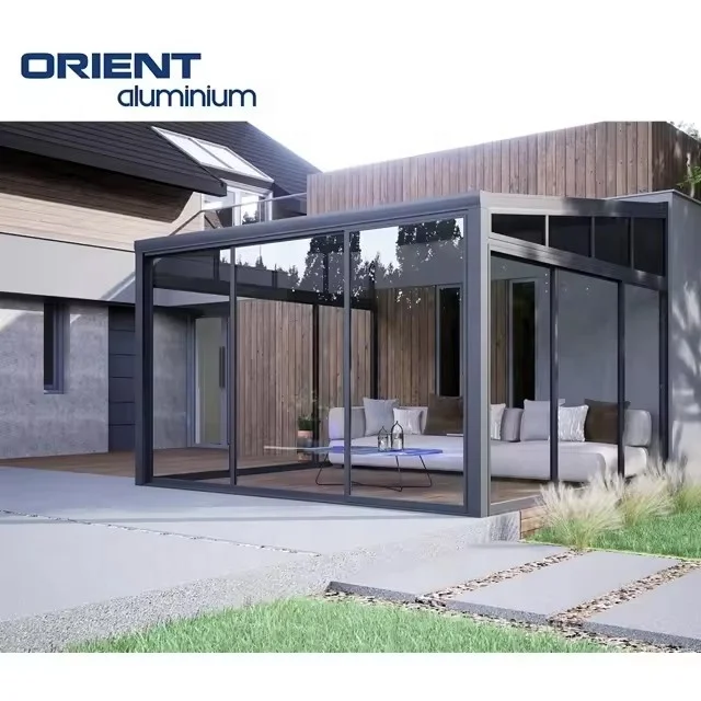 Outdoor Aluminum Sunroom Aluminium Frame Patio Covers Sunrooms & Glass Houses Solarium Winter Garden Free Standing Sunroom