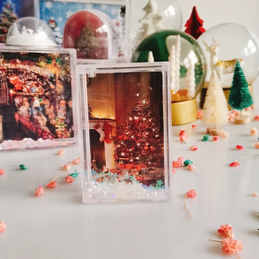 Christmas Gift 2.1x3.4inch Plastic Mini Instax Glitter Picture Photo Frame