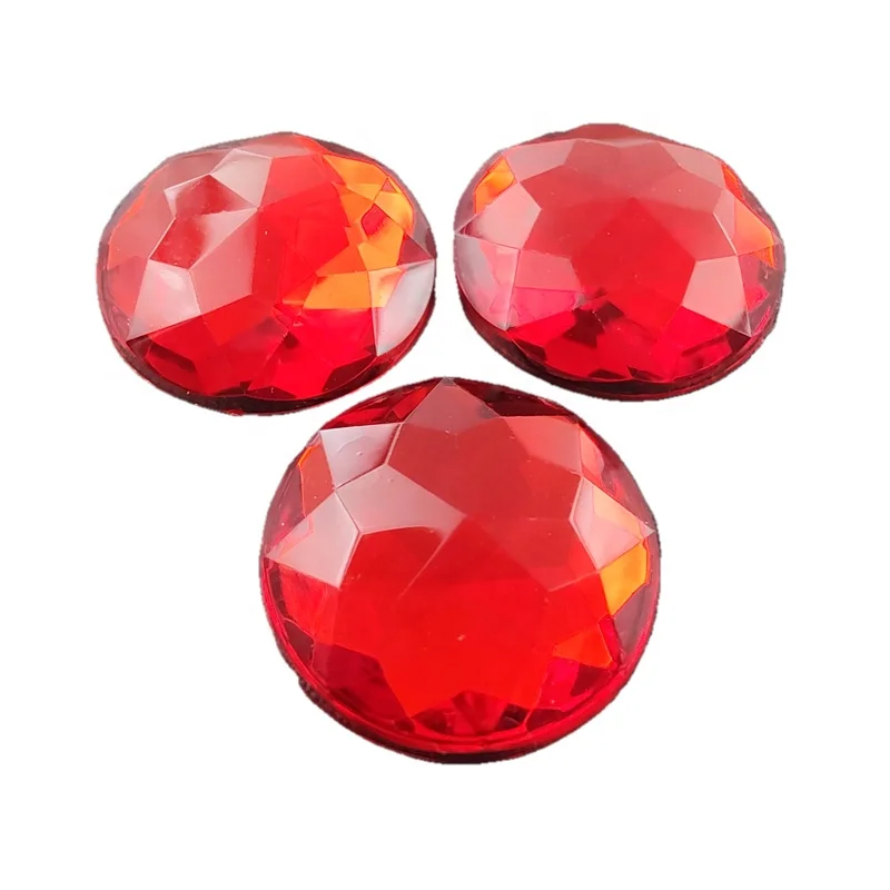 Crafting Embellishments Round Shape Acrylic Flatback Rhinestones Non-Hotfix Flat Back Rhinestones 20mm