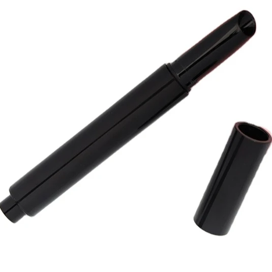 Custom Pressing Lipstick Tube Black Empty Packaging Containers Cosmetics Makeup Plastic Free Lipstick Pen 4g Single Lipstick