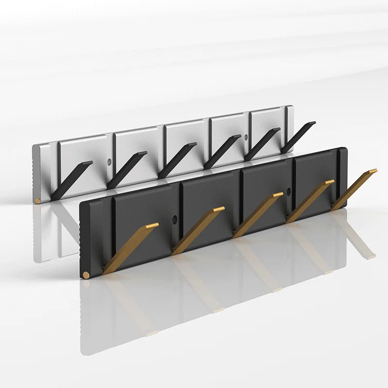 Черный Nordic декоративные настенные металлические Космический алюминиевый сплав гостиной шкаф для одежды, УБИРАЮЩАЯСЯ в стену крюк