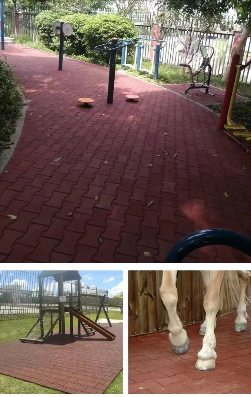 I-Shaped Dog Bone Rubber Floor Tiles Outdoor Wear-Resistant Non-Slip Thickness 25mm-25mm Floor Tiles