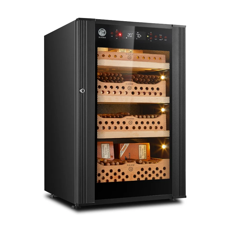 
Constant temperature and humidity fancy fan cooling electrical cigar humidor cabinet with tray 