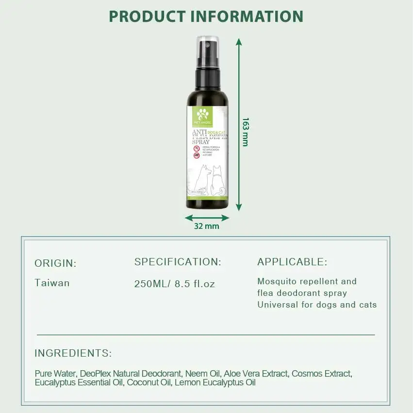 Haustierspray Pet Hair Spray Mosquito Lice Repellent Defend Customized