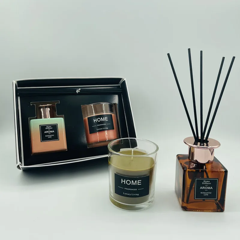 Home Fragrance Scented Candles Luxury Set Reed Diffuser Oil Aroma Gift Set