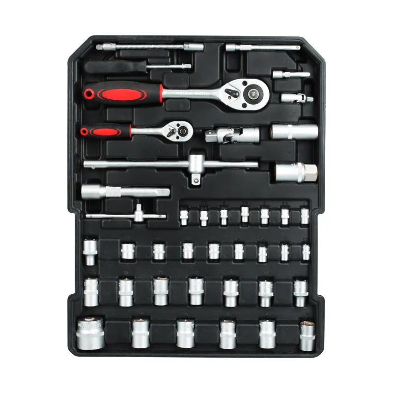 New household Portable Multi pull rod 499 sets combination tools set foreign trade ratchet open wrench hardware toolbox