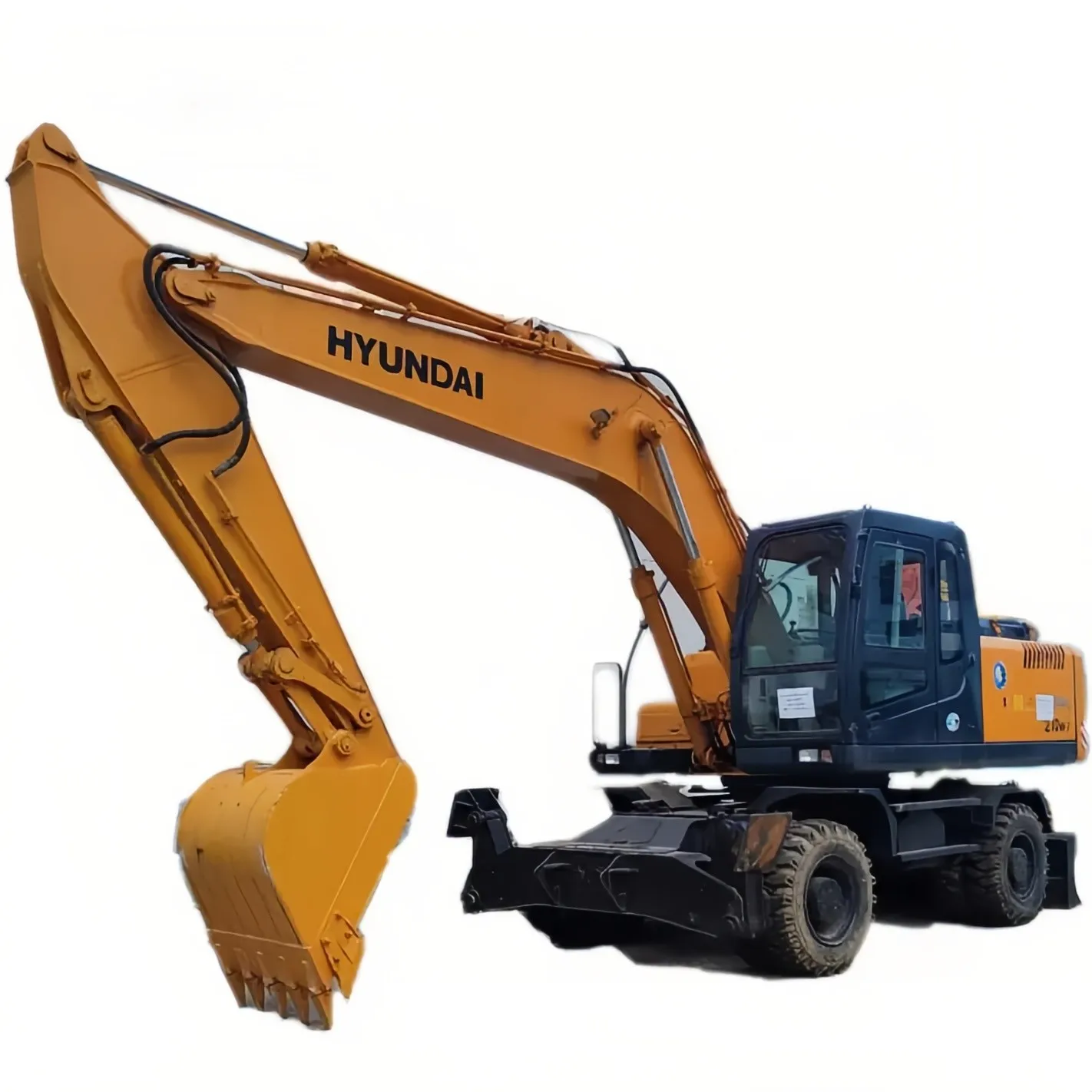 Second hand original korean Hyundai 210w-7 used wheel excavator 210w-7 Hyundai 21t Machine for sale
