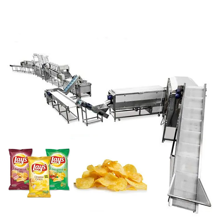 Hot sales potato crisp chips frying production line potato chips making machine price