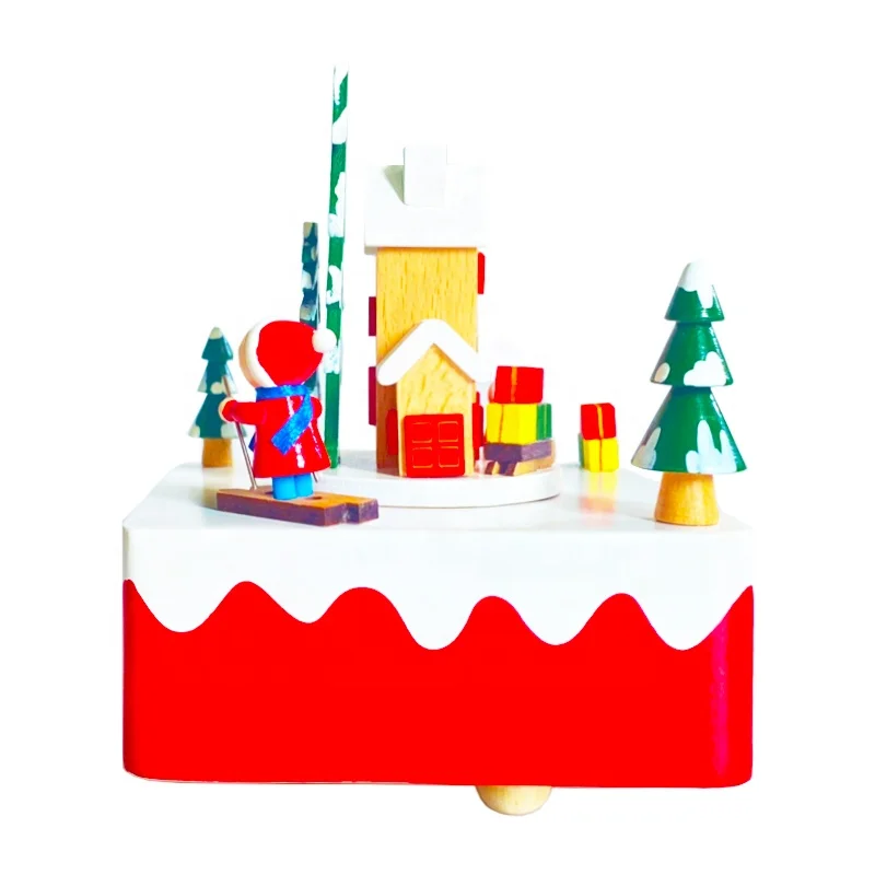 New Custom Music Buttons Toy 2023 Best Selling Carousel Music Box Christmas Animal Speaker  Christmas Music Box