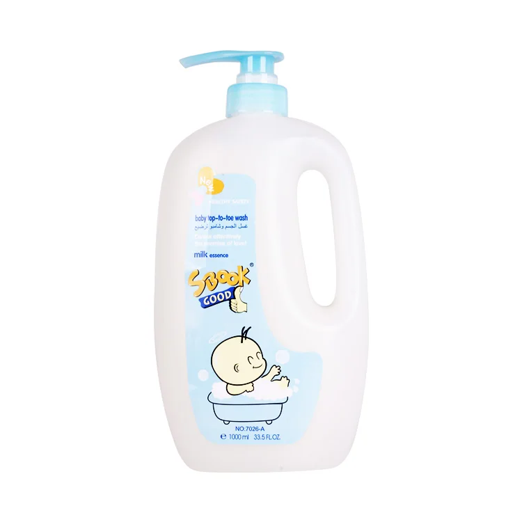 custom logo private label oem 1000ml Manual Shampoo Shower Gel Bottle Family Size Baby Shampoo&Wash Kids Body Wash