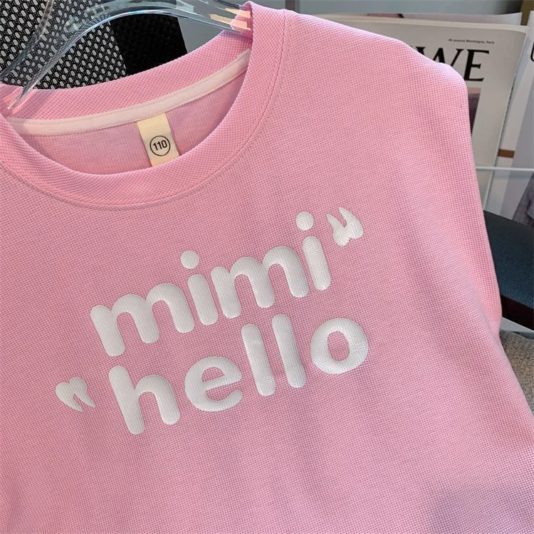 Ms-162 2025 Summer Girl Outfits Letter Tshirt+Shorts Girls Clothing Sets 8 to 9 Years Old Kids Clothing Sets for Girls Children