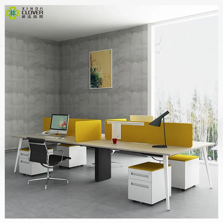 Высокое качество! Новая модель модульный стальной металлический глубокий коллектор под названием 4 человек рабочих станций открытые б/у современная мебель офисный стол