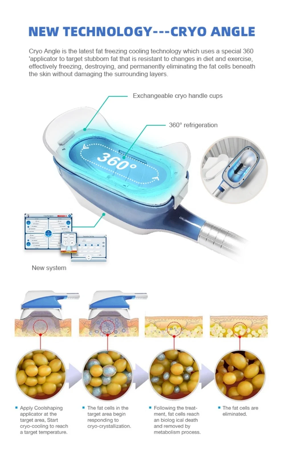 360 Cryolipolyse Cellulite Reduction Cool Body Sculpting Cryolipolysis Slimming Machine / Fat Freeze Cryolipolysis Machine