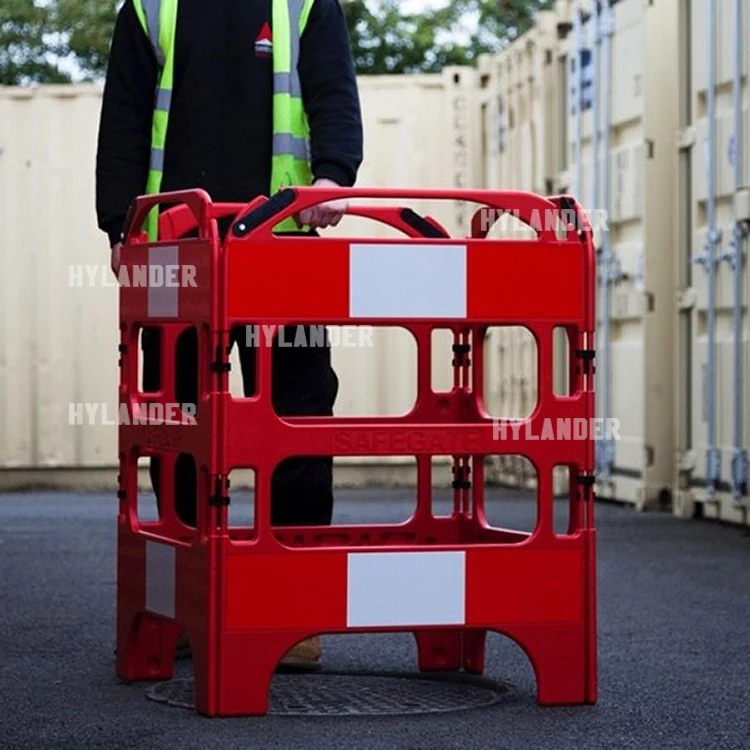 Plastic safety barrier stackable extensible road construction site traffic protective barrier for manhole