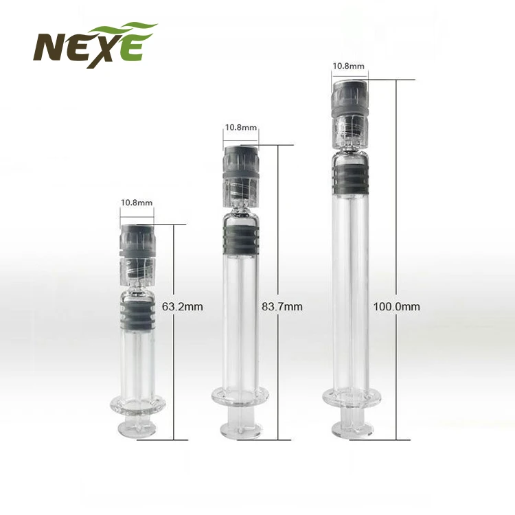 
Factory Supply High Quality Glass Luer Lock Syringe for CBD Oil OEM Logo Packaging 