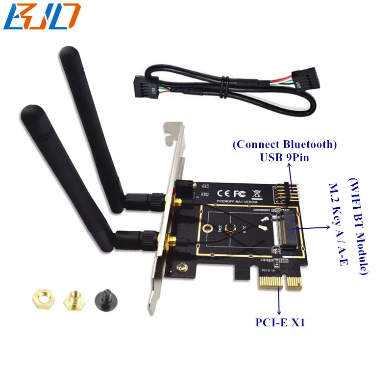  M.2 NGFF ключ/A-E на PCI-E x1 PCIe 1x адаптер карты расширения для 7260 7265 8260 8265 9260 Wi-Fi модуль
