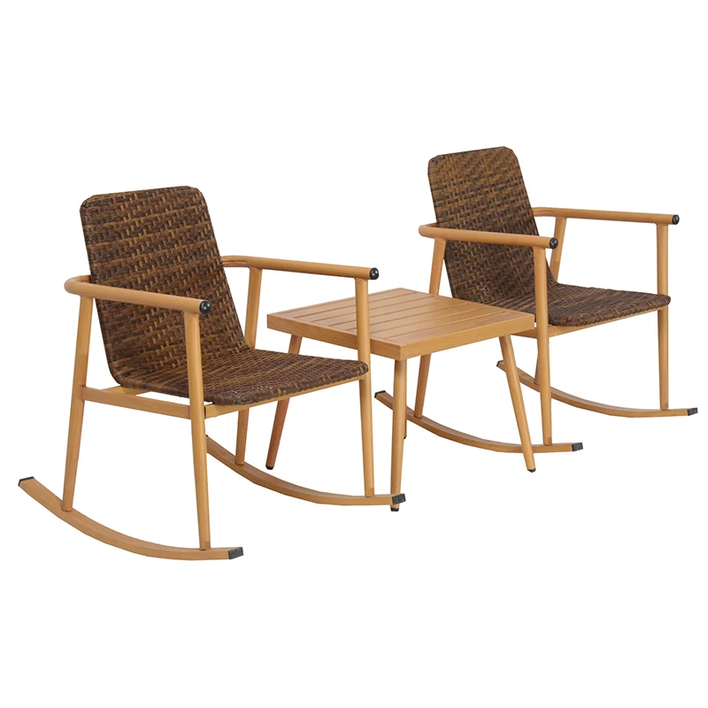 New Design morden  rattan  seat rocking chair wholesale   outdoor  patio  furniture  set