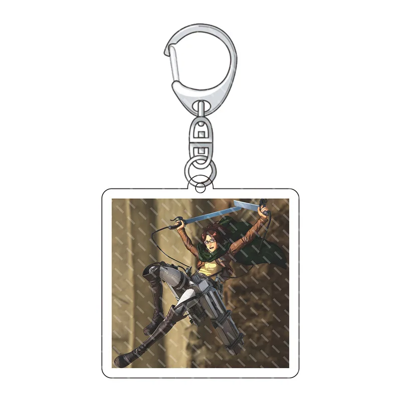 Japanese Anime Attack on Titan Keychain Mikasa Ackerman Eren Acrylic Cartoon Figures Pendant Key Chain Backpack Car Accessories