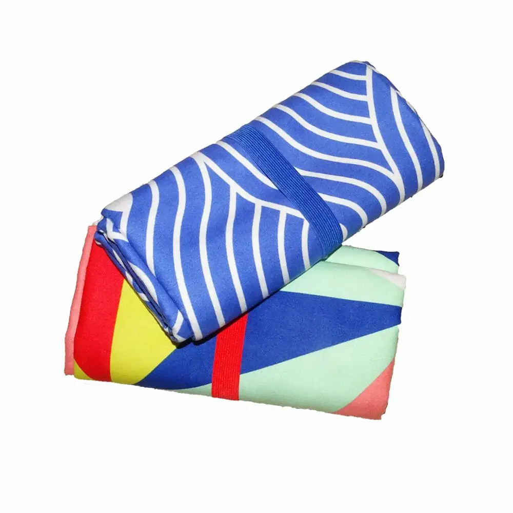 Фабрика Wujiang полотенце из микрофибры с принтом пляжное для спорта путешествий легко носить