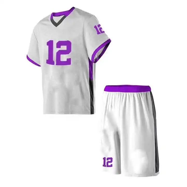 High Quality Lacrosse Uniform Team Wear Top Custom Made Design Polyester Fabric Lacrosse Uniform V-Neck Half Sleeve Jerseys