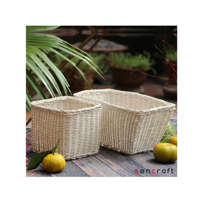 Handmade Rattan Wicker Storage Baskets Storages boxes Container boxes kitchen organizer