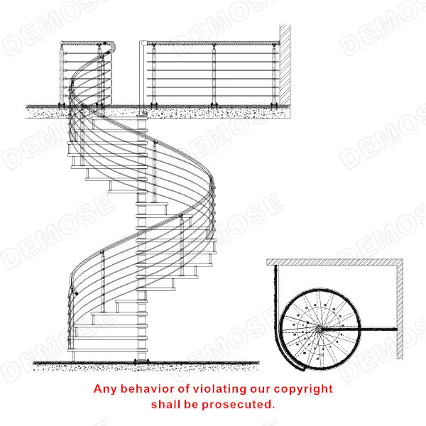 modern pvc spiral staircase stair handrail prices guangdong supplier