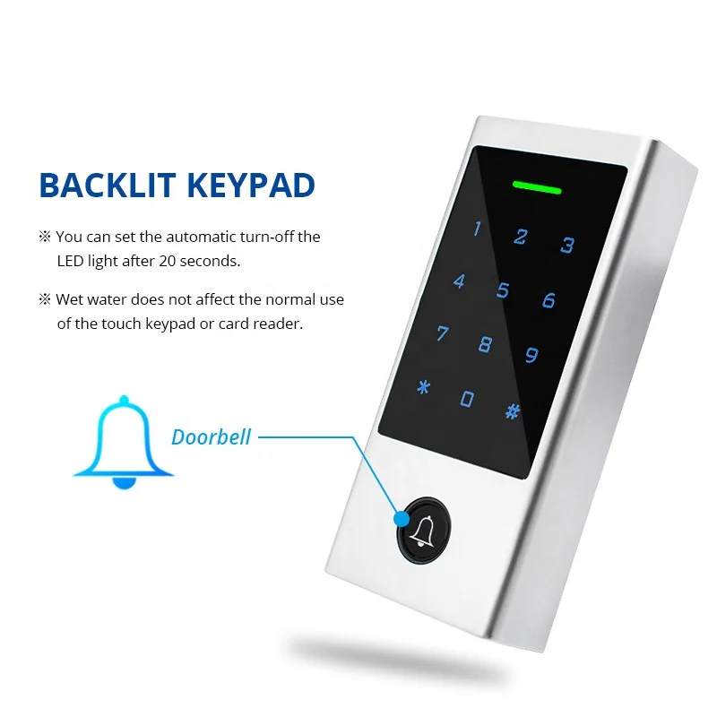 Office security BLE Wifi Tuya Smart RFID card waterproof digital door access control system