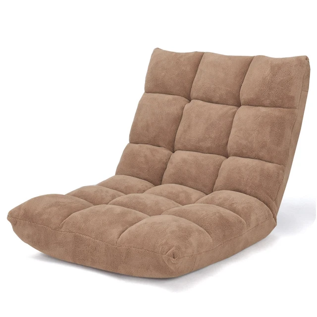 Folding fabric sofa chair Grey Velvet Lazy Sofa Chaise Lounge