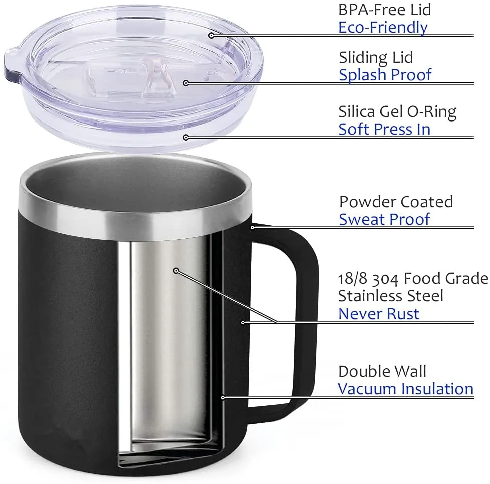 Outdoor reusable modern double wall insulated tumbler travel sublimation stainless steel thermal coffee mug with LID