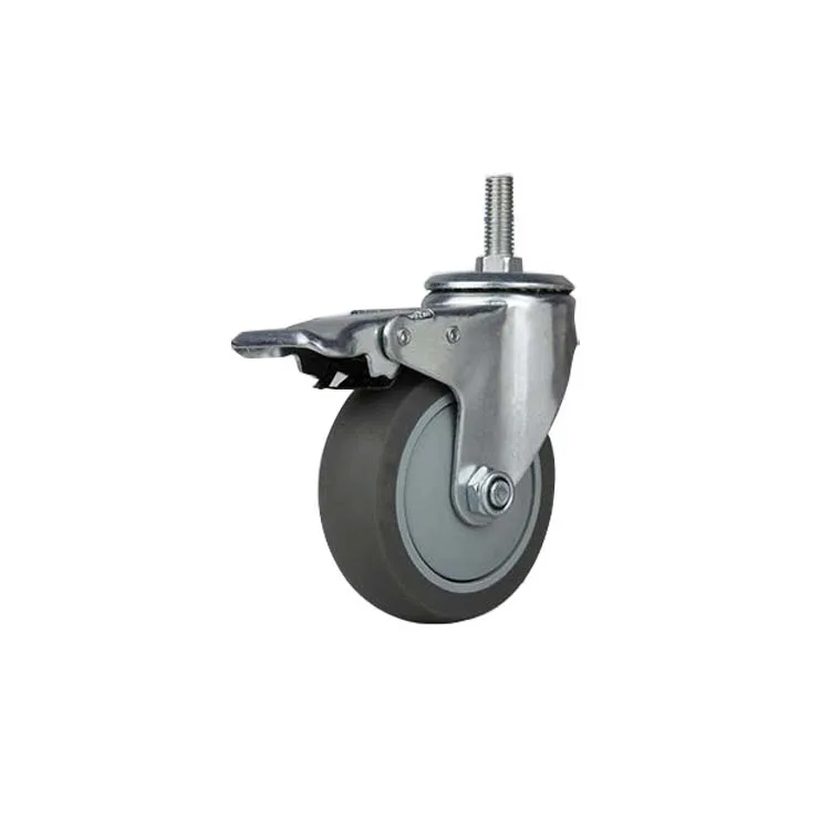 Medical Cart Heavy Duty Soft 3 inch 4 inch 5 inch Gray TPR Swivel Wheel Caster