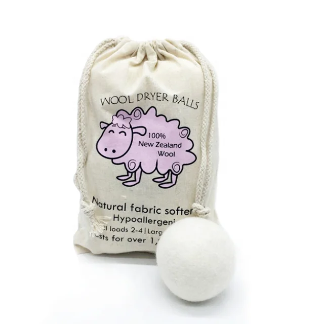 Оптовая продажа, 6 упаковок, экологически чистые шерстяные сушильные шарики с хлопковым мешком