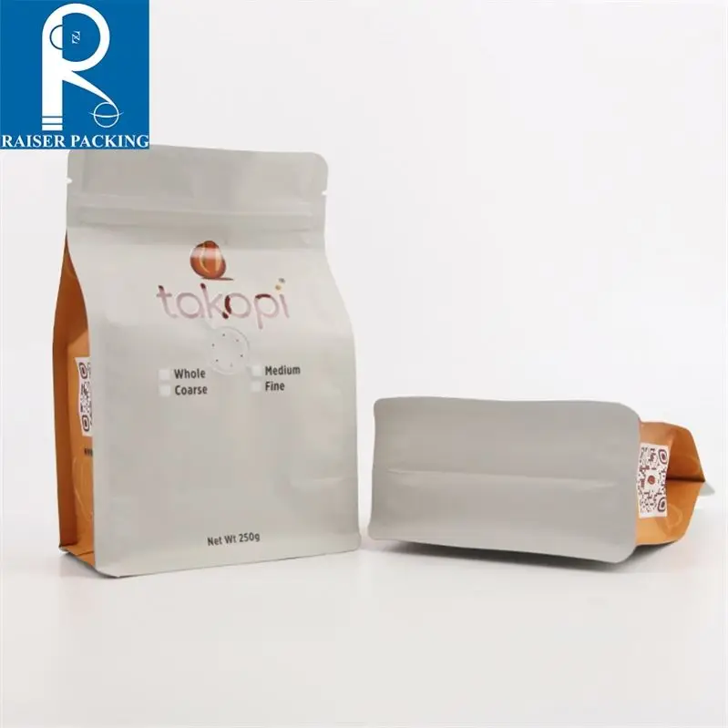 Новый дизайн, под заказ, оптовая продажа, окно клапана для кофейного мешка 250 г, упаковка для кофейного мешка, пластиковый пакет с замком