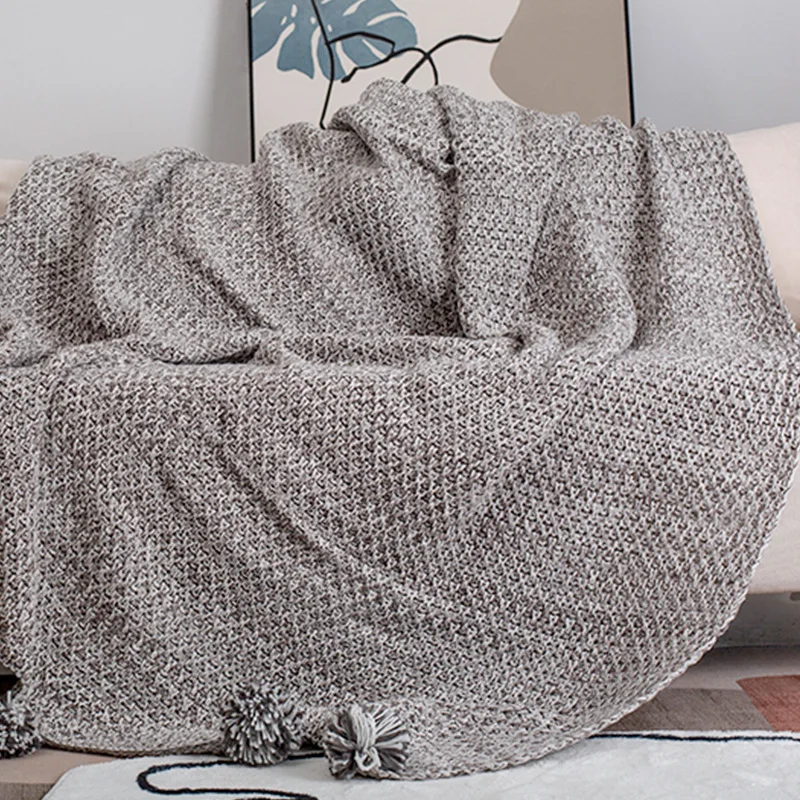 Wholesale 100% Cotton Blanket Knitted Throw Machine Knitting Warm Soft Blanket Chunky Washable Carpet