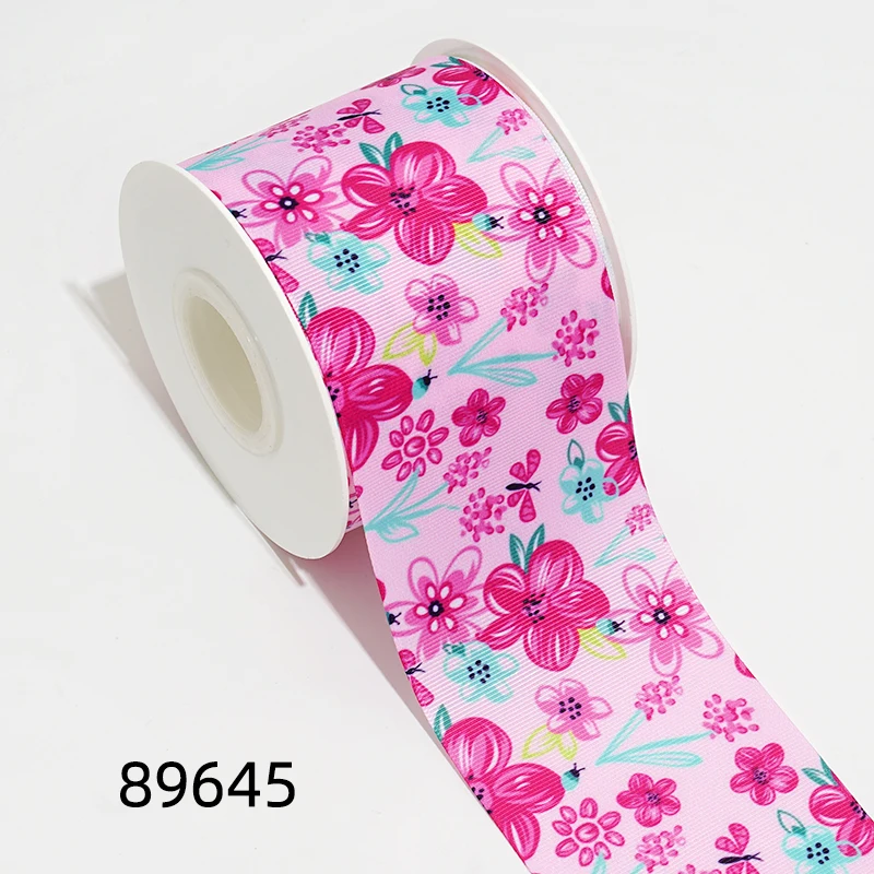 50 Yards 3iinch 75mm  Printed Grosgrain Ribbons For Hair Bows DIY Handmade Materials