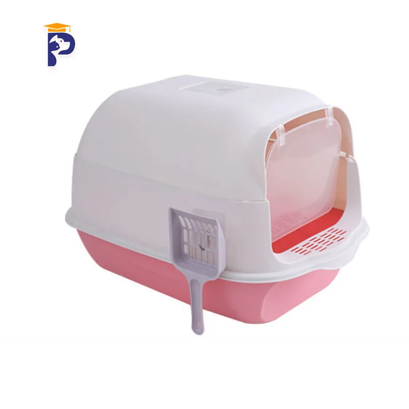 Custom Colors Pet Litter Tray Enclosed Potty Toilet Litter Pan Extra Large Hooded Cat Litter Box for Kitty Bunny Dog
