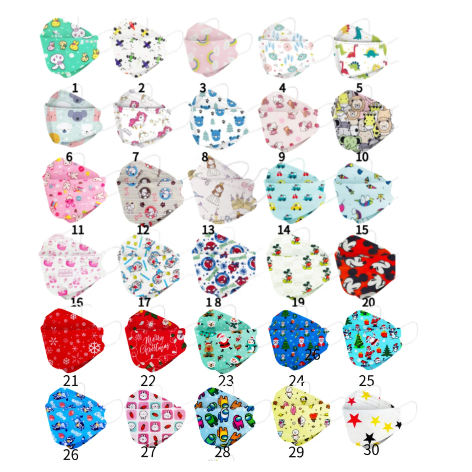 Amazon supplier Christmas  KF94 face mask kids children baby Christmas  KF94 face mask KF 94 masks for kids