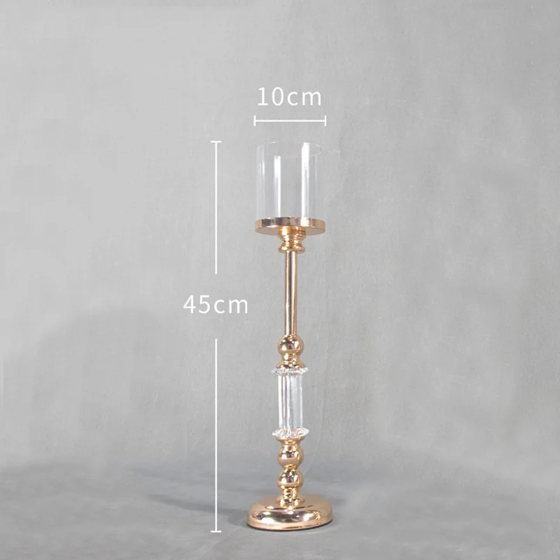 New Product Handmade Glass Iron Candlestick Home Party Wedding Decoration Metal Candle Holder