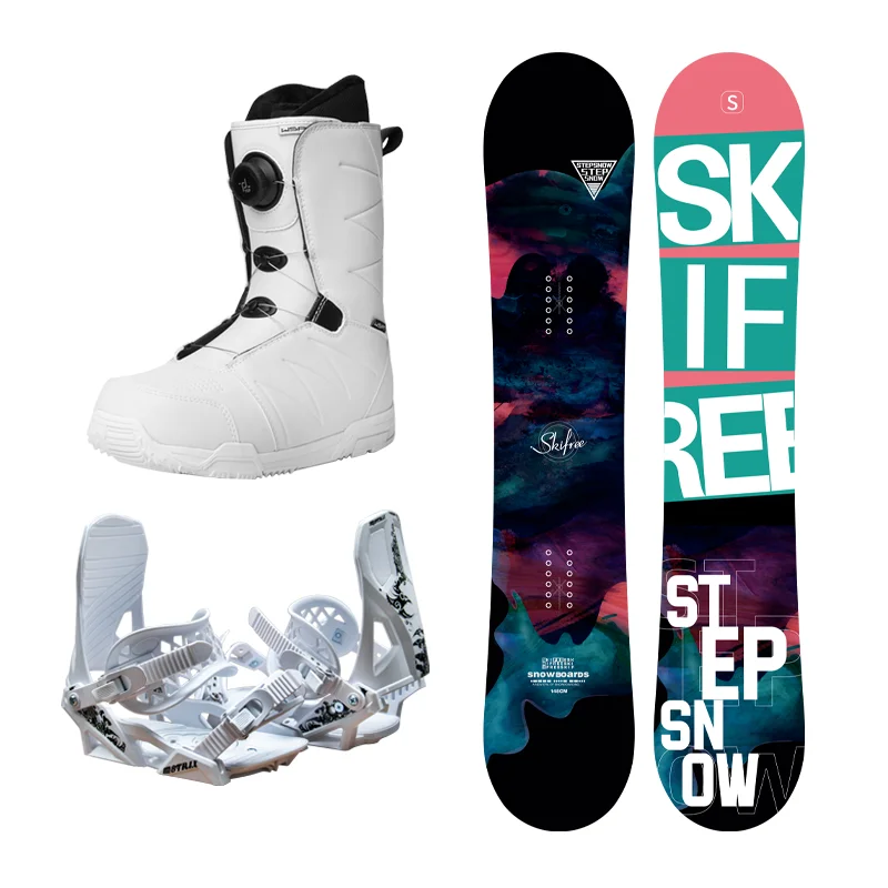 2024 Factory Wholesale STEPSNOW Beginner Winter Sports Snowboard Bindings Boots Set For Park Skiing