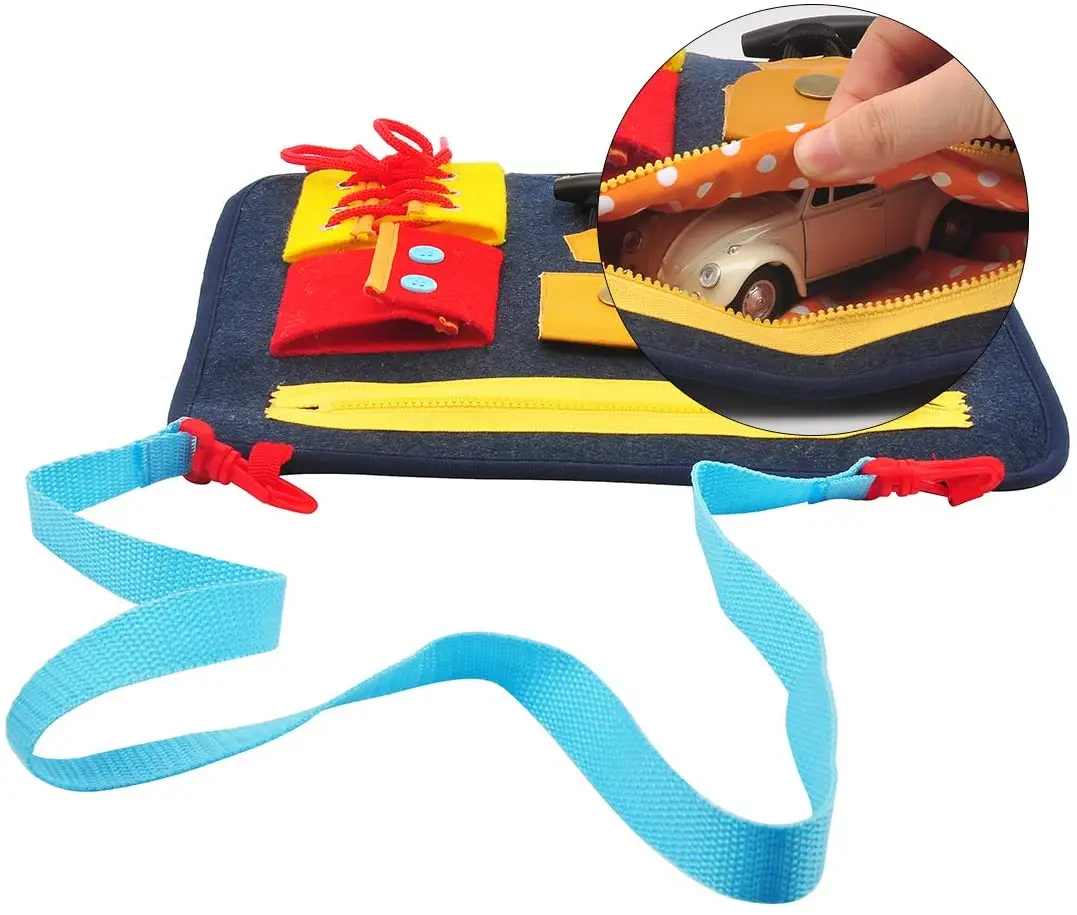 
Portable Felt Learning Early Basic Life Dress Skills Activity Board-Educational and Sensory Toys 