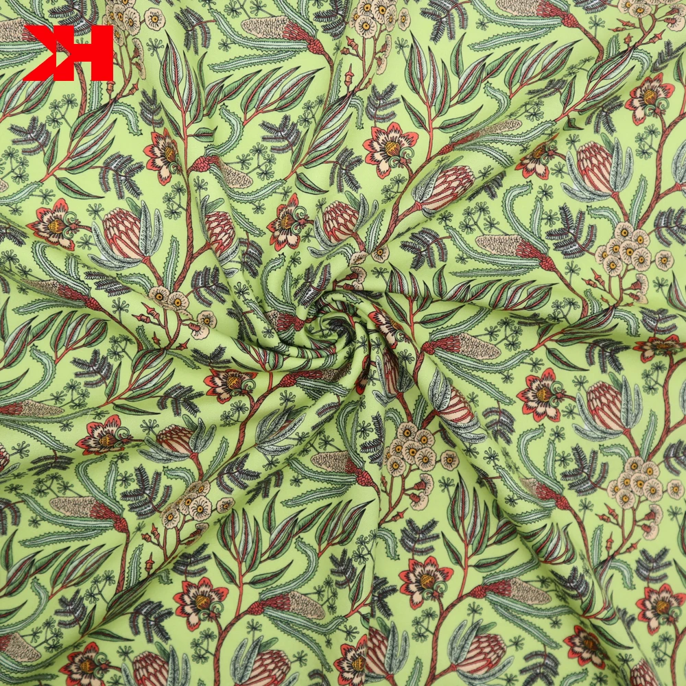 Kahn high quality digital floral printed fabric kid cotton poplin fabric for dresses