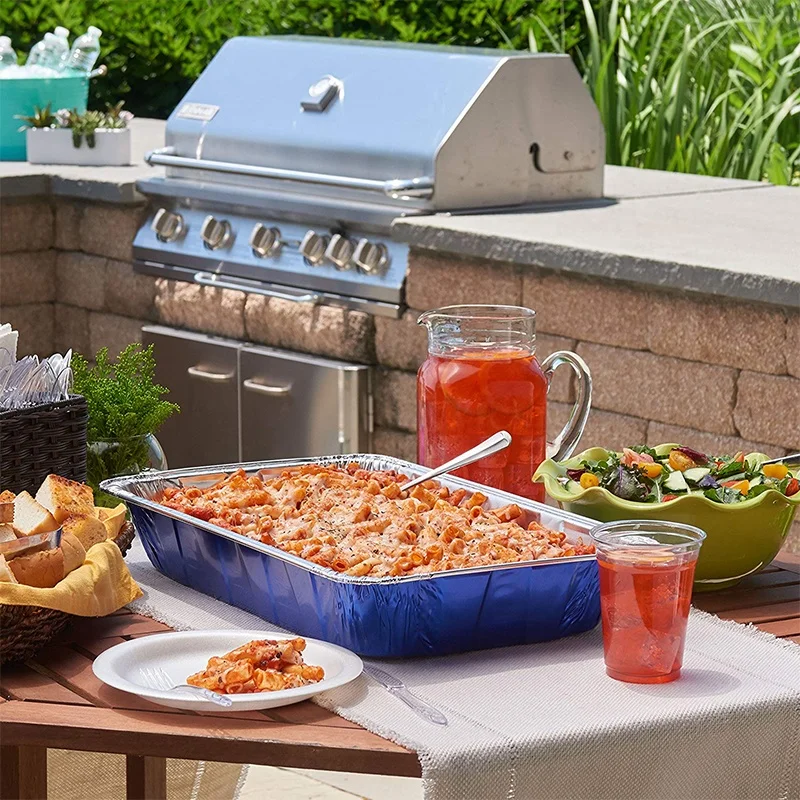 full size deep steam table tray foil aluminum pans one time use but can be washed and used again