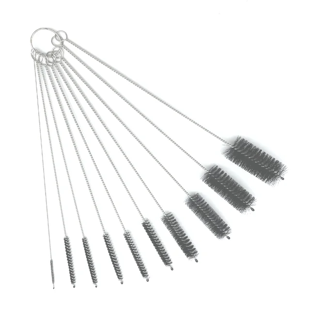 Professional factory processing glassware spout cleaning brush nylon test tube straw brush water bottle cleaner