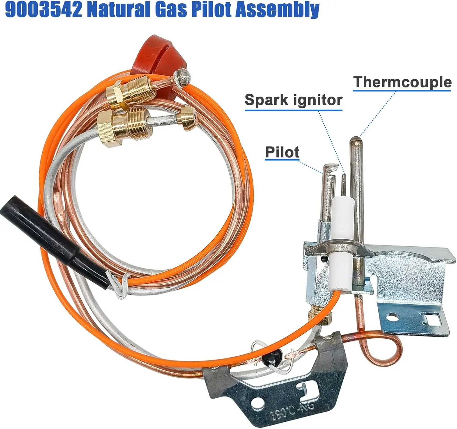 9003542 Pilot Assembly Replacement for Natural Gas Water Heater,Compatible with R-eliance, K-enmore ,Replace 100109295