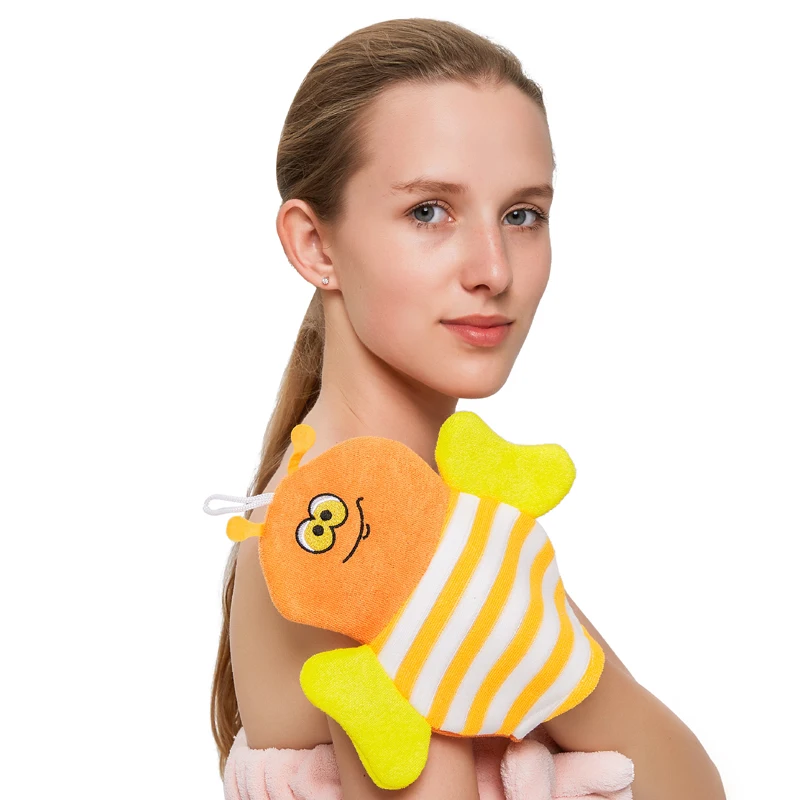 Cartoon animal baby Kids Body Scrubber for Shower Loofah Bath Gloves Exfoliating Mitt