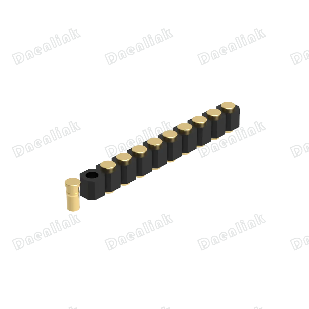 Dnenlink 2.54mm pitch Single Row  H2.5mm Plane contact Straight  Female Header SMT type PogoPin connector